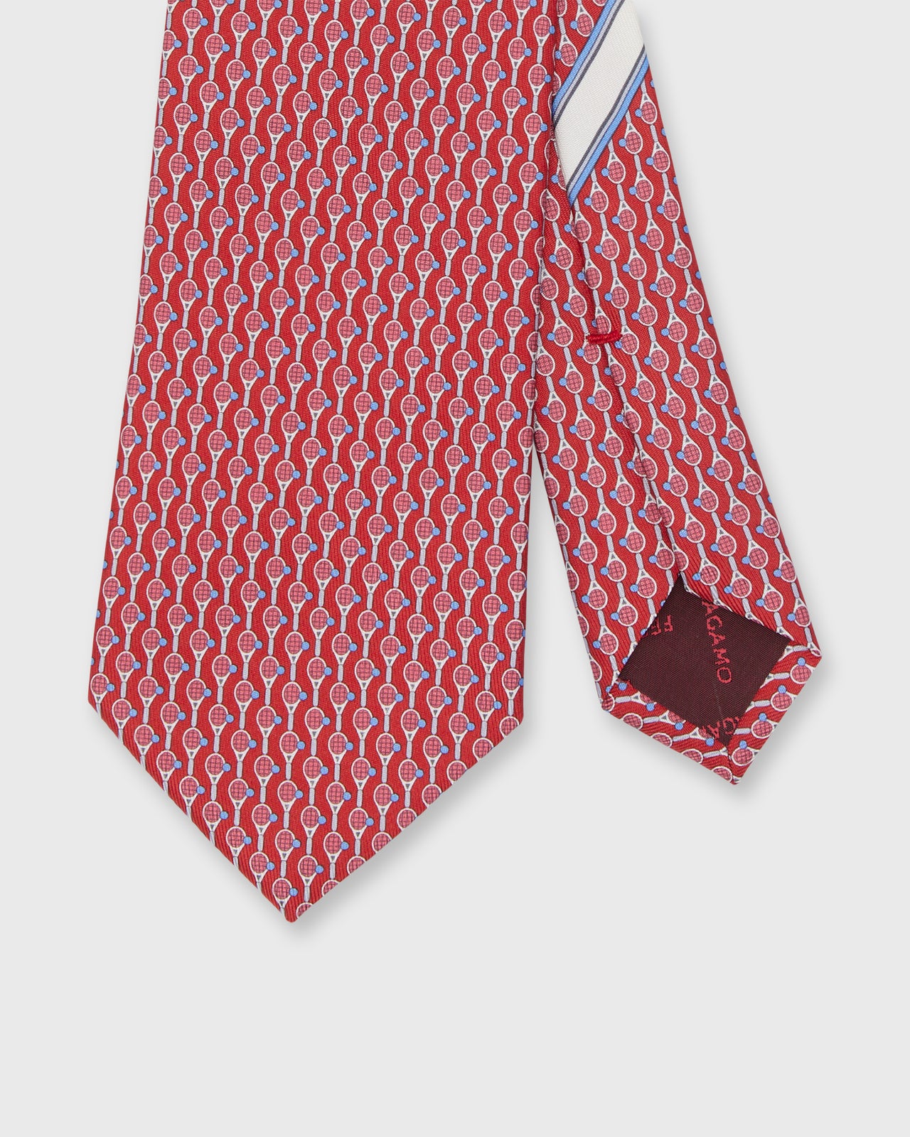 Silk Print Tie in Red Tennis