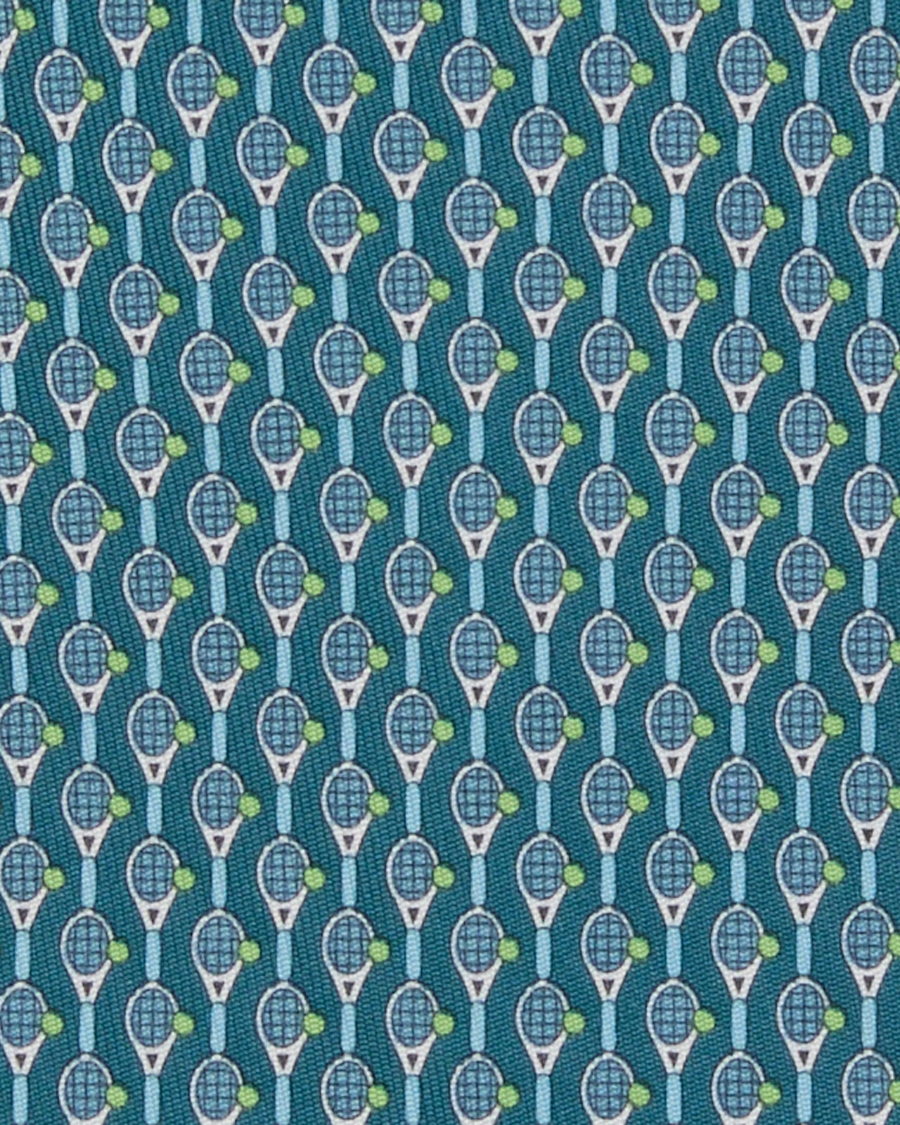 Silk Print Tie in Green Tennis
