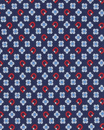 Load image into Gallery viewer, Silk Print Tie in Dark Navy Gancini Flower
