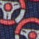 Silk Print Tie in Blue/Red Wheel