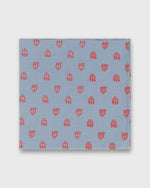 Load image into Gallery viewer, Hand-Rolled Cotton Pocket Square in Sky/Coral ed Poplin
