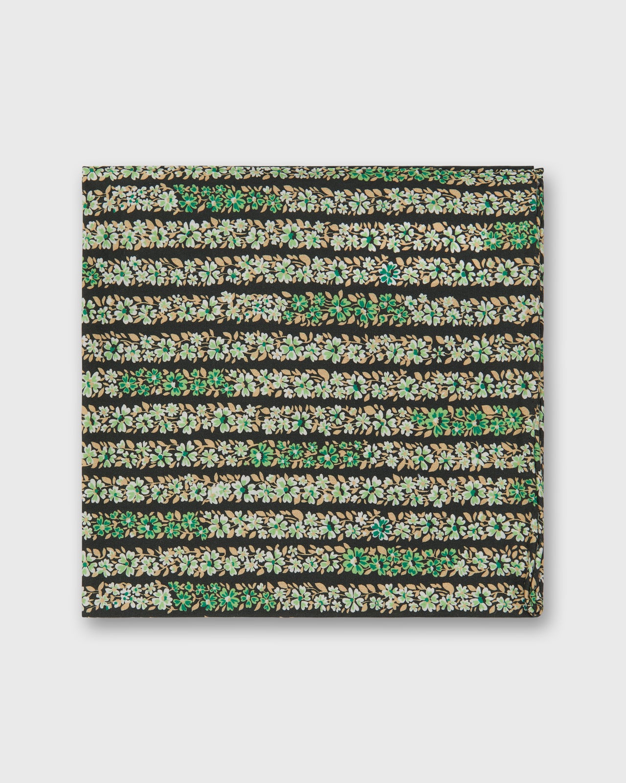 Hand-Rolled Cotton Pocket Square in Sun/Multi Bouquet Printed Poplin
