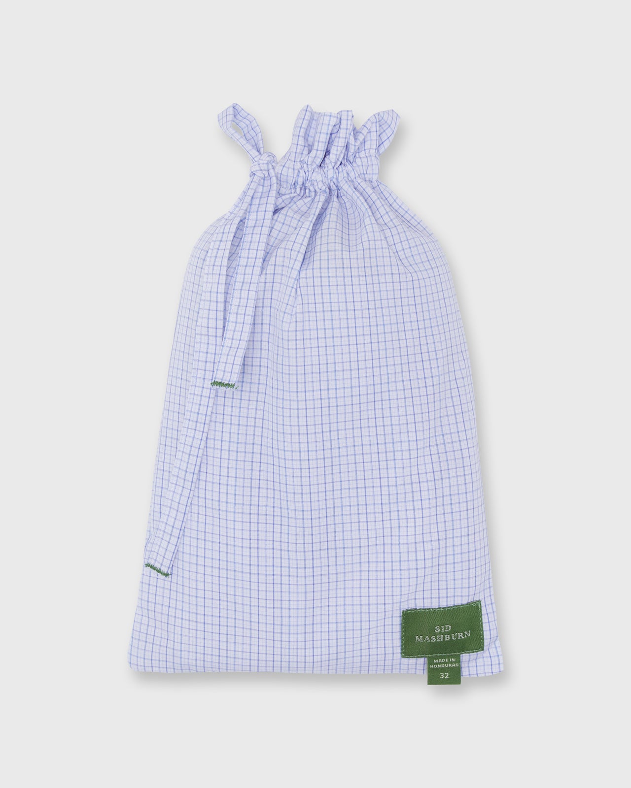 Button-Front Boxer Short in Blue Multi Check Poplin