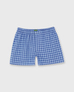 Load image into Gallery viewer, Button-Front Boxer Short in Blue/Sky Tattersall Poplin
