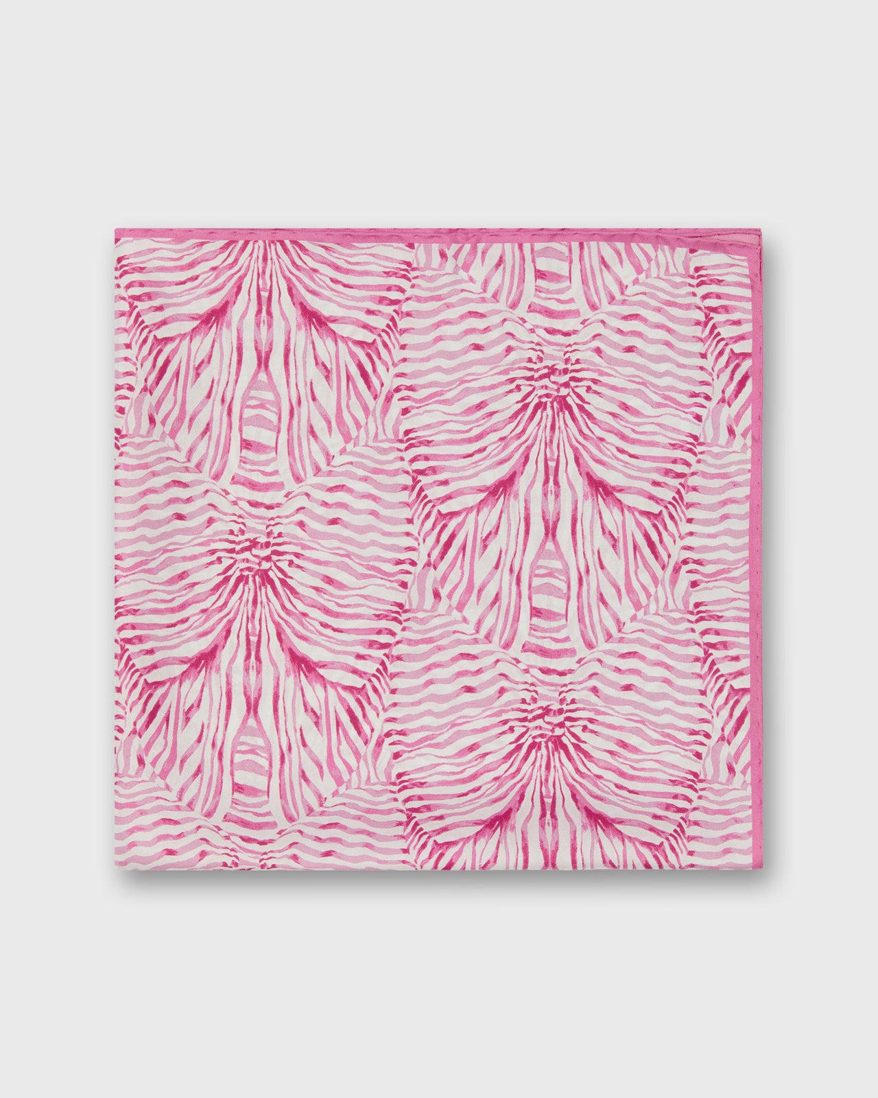 Medium Hand-Rolled Silk Scarf in Pink Stripe & Bow Liberty Fabric Silk Twill
