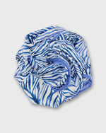 Load image into Gallery viewer, Medium Hand-Rolled Silk Scarf in Blue Stripe &amp; Bow Liberty Fabric Silk Twill
