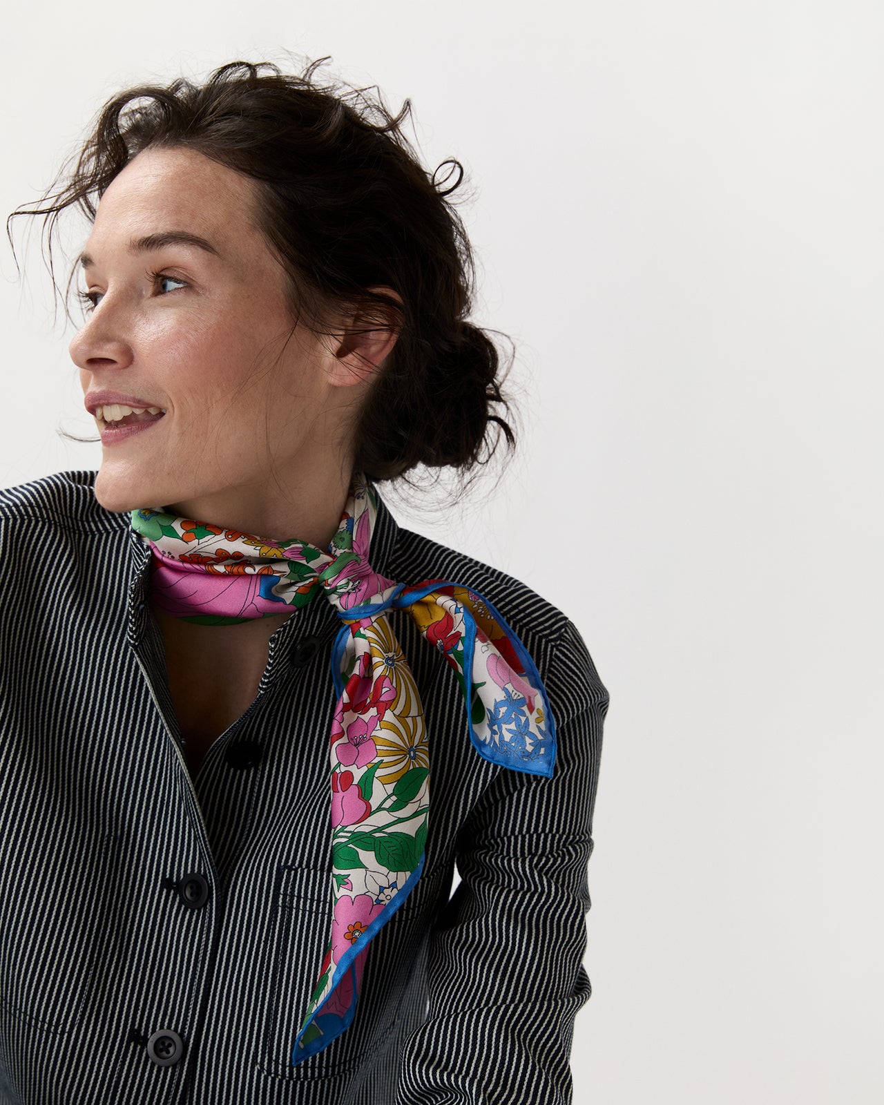 Medium Hand-Rolled Silk Scarf in Sixty Liberty Fabric