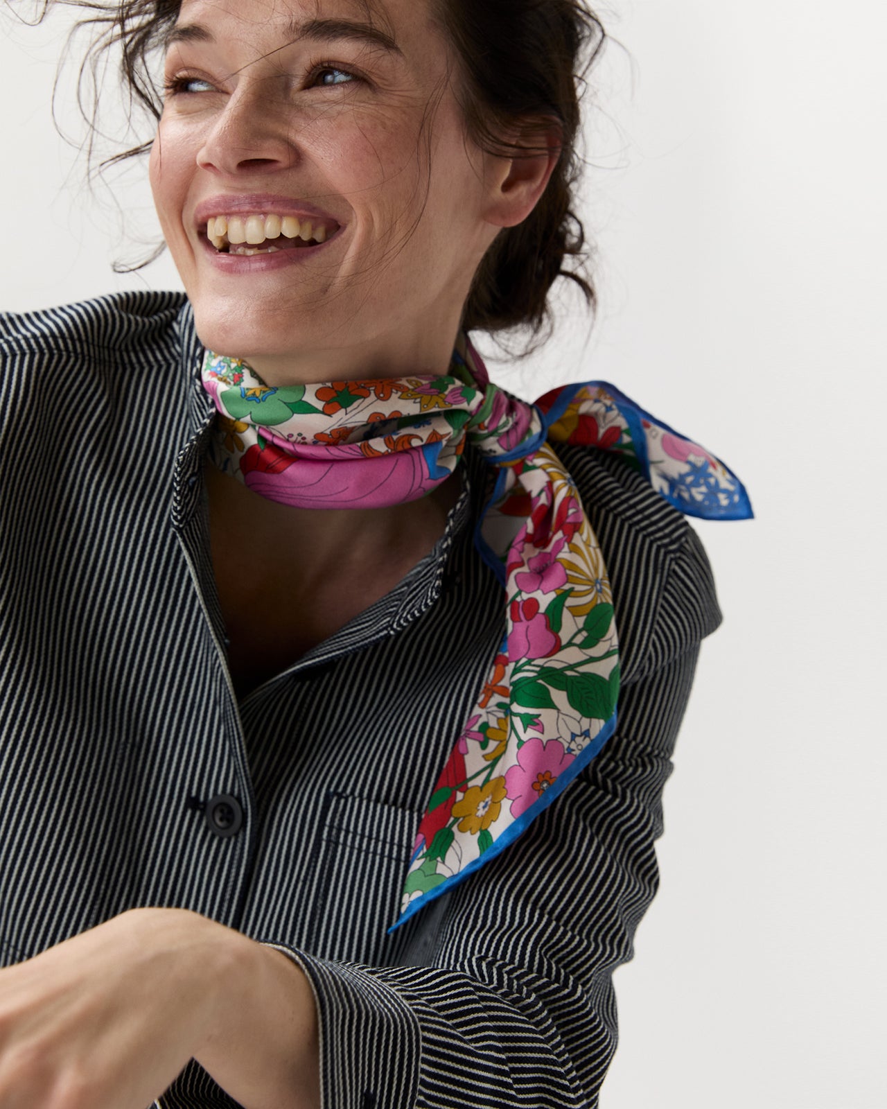 Medium Hand-Rolled Silk Scarf in Sixty Liberty Fabric