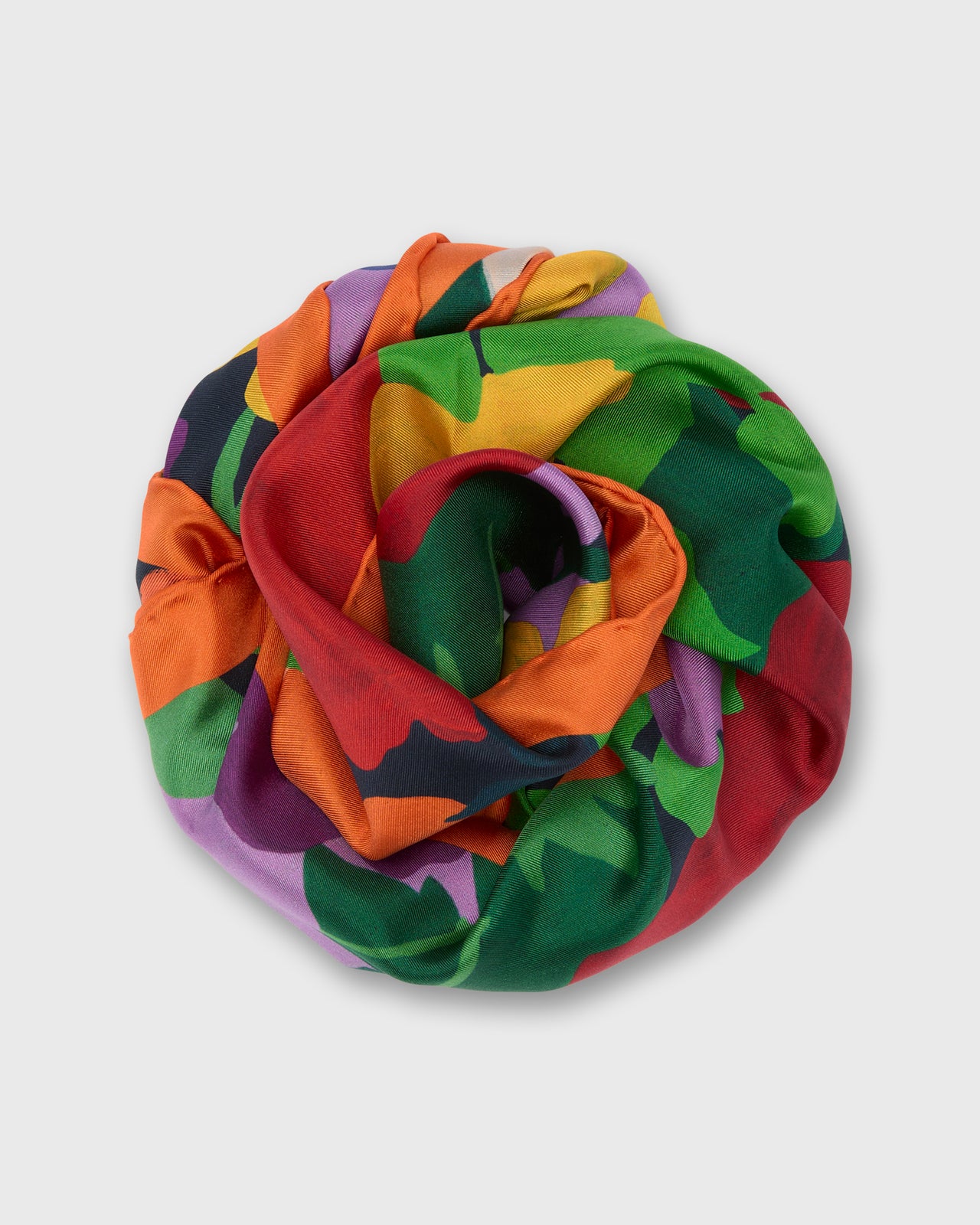 Large Hand-Rolled Scarf in Multi Marina's Tea Garden Liberty Fabric Silk Twill