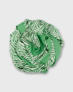 Load image into Gallery viewer, Large Hand-Rolled Scarf in Green Stripe &amp; Bow Liberty Fabric Silk Twill
