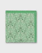Load image into Gallery viewer, Large Hand-Rolled Scarf in Green Stripe &amp; Bow Liberty Fabric Silk Twill
