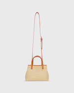 Load image into Gallery viewer, Small Judith Tote in Natural/Orange Raffia/Leather
