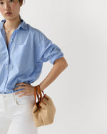 Load image into Gallery viewer, Small Judith Tote in Natural/Orange Raffia/Leather
