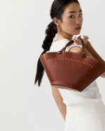 Load image into Gallery viewer, Sylvie Basket Tote in English Tan Leather
