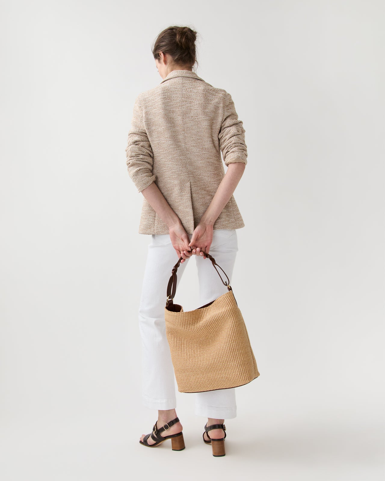 Large Hobo Bag in Natural Straw