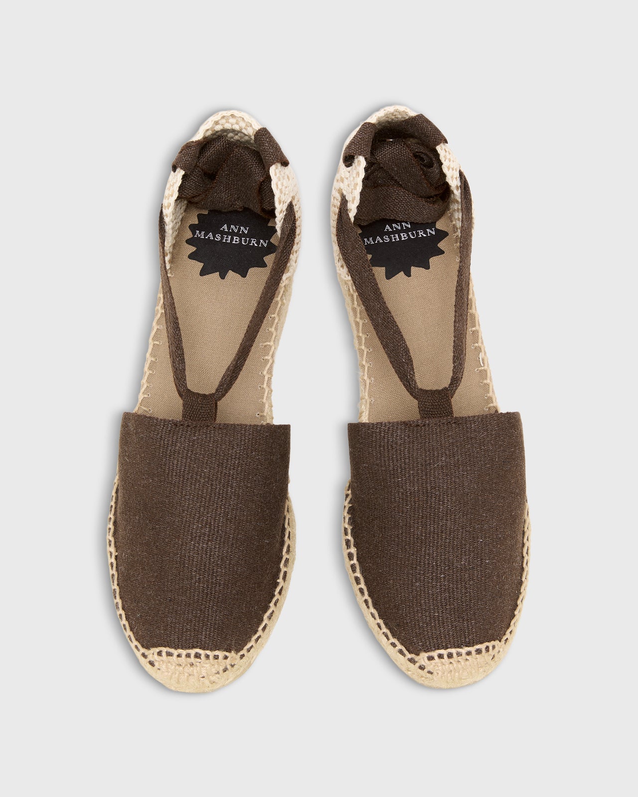 Pia High Espadrille in Chocolate Canvas