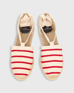 Load image into Gallery viewer, Pia Low Espadrille in Ivory/Red Stripe Canvas
