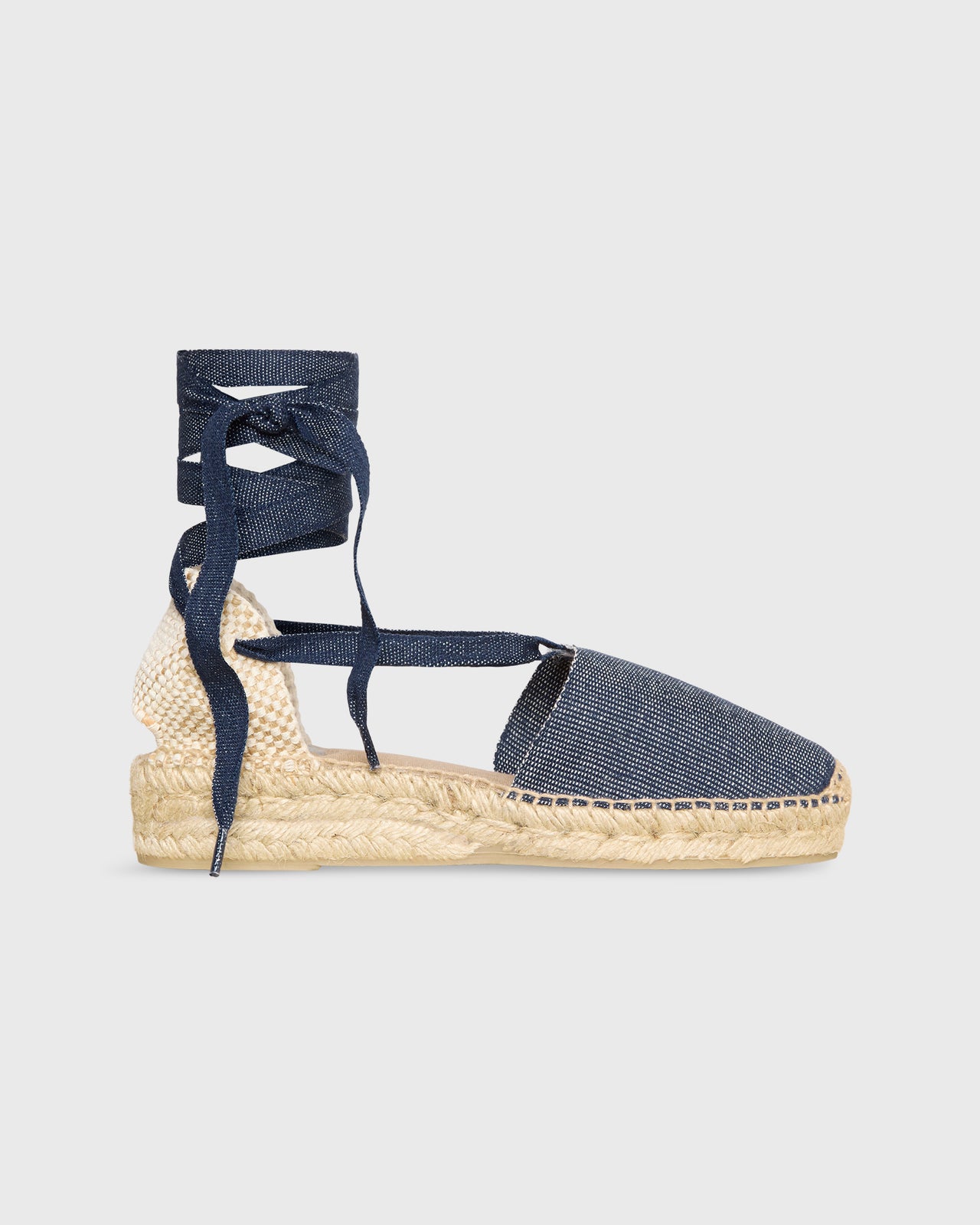 Pia Low Espadrille in Denim Canvas