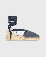 Load image into Gallery viewer, Pia Low Espadrille in Denim Canvas
