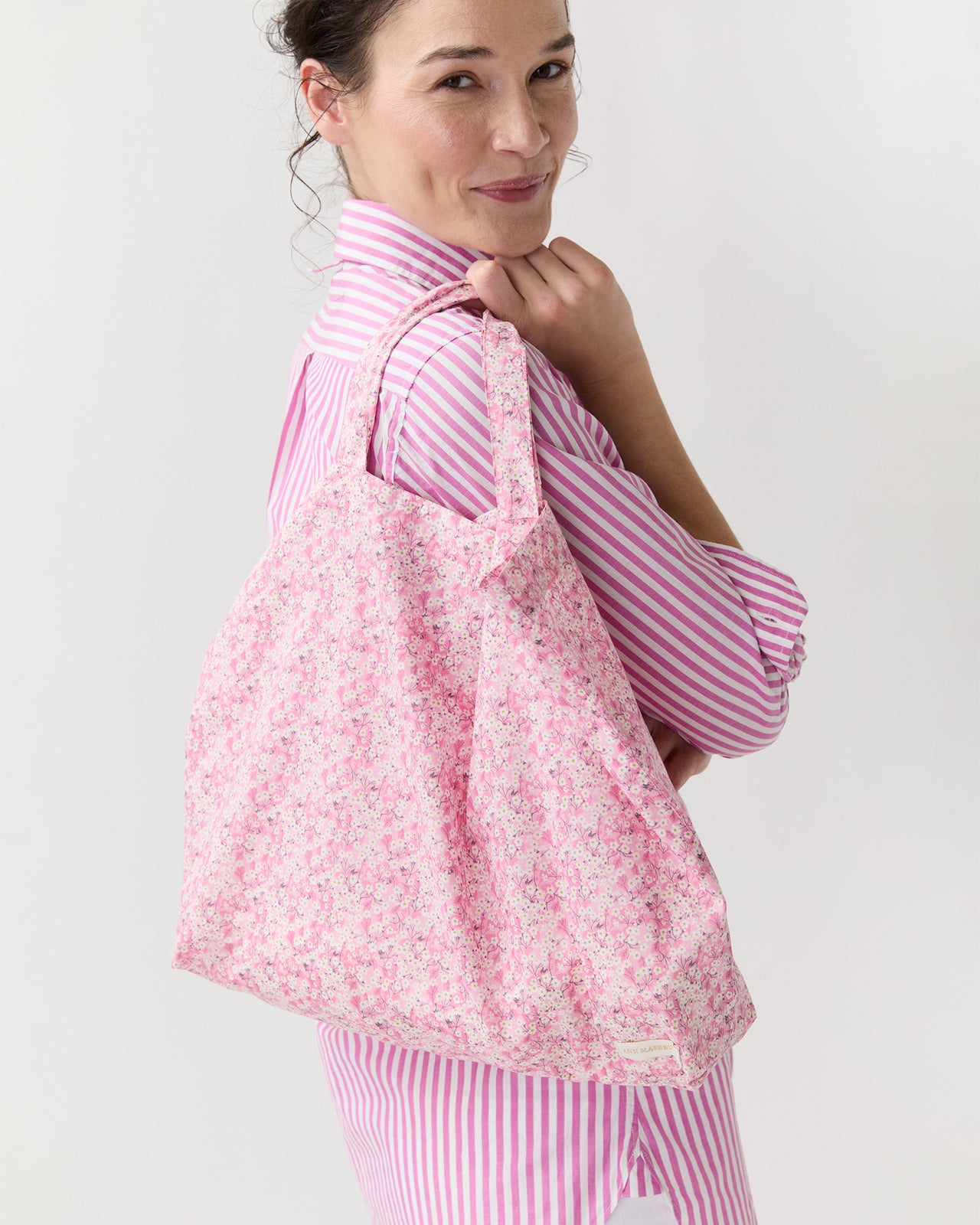 Reusable Tote Bag in Pink Mitsy Valeria Liberty Fabric
