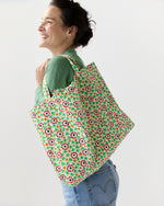 Load image into Gallery viewer, Reusable Tote Bag in White/Multi Floral Twill
