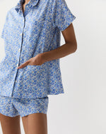 Load image into Gallery viewer, Jasmine Pajama Shorts Set in Blue Betsy Ann Liberty Fabric
