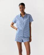 Load image into Gallery viewer, Jasmine Pajama Shorts Set in Blue Betsy Ann Liberty Fabric

