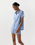 Load image into Gallery viewer, Jasmine Pajama Shorts Set in Blue Betsy Ann Liberty Fabric
