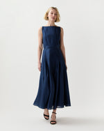 Load image into Gallery viewer, Rose Dress in Marine Featherweight Faille
