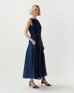 Load image into Gallery viewer, Rose Dress in Marine Featherweight Faille
