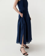 Load image into Gallery viewer, Rose Dress in Marine Featherweight Faille
