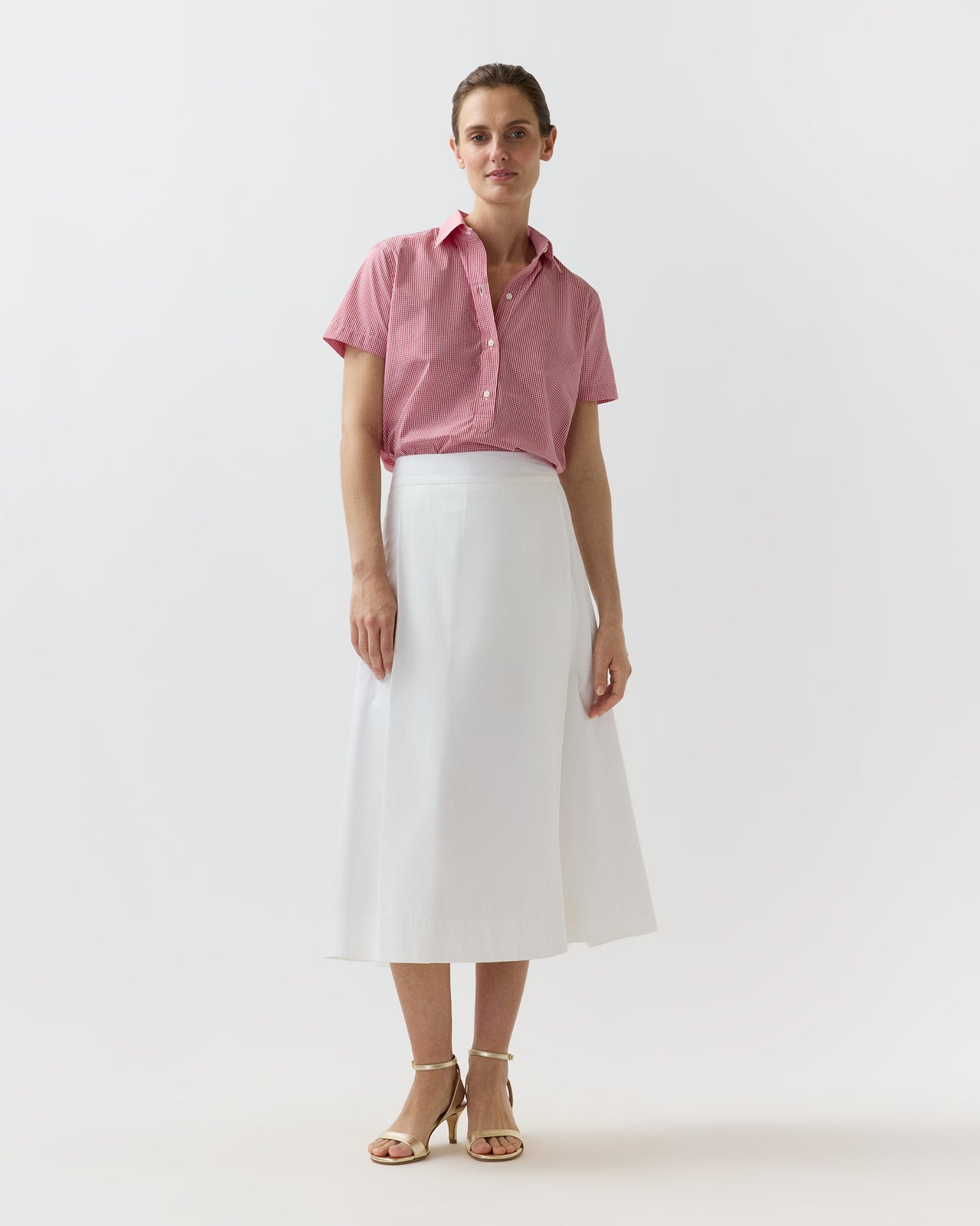 Scout Shirt in Red Mini Gingham Poplin