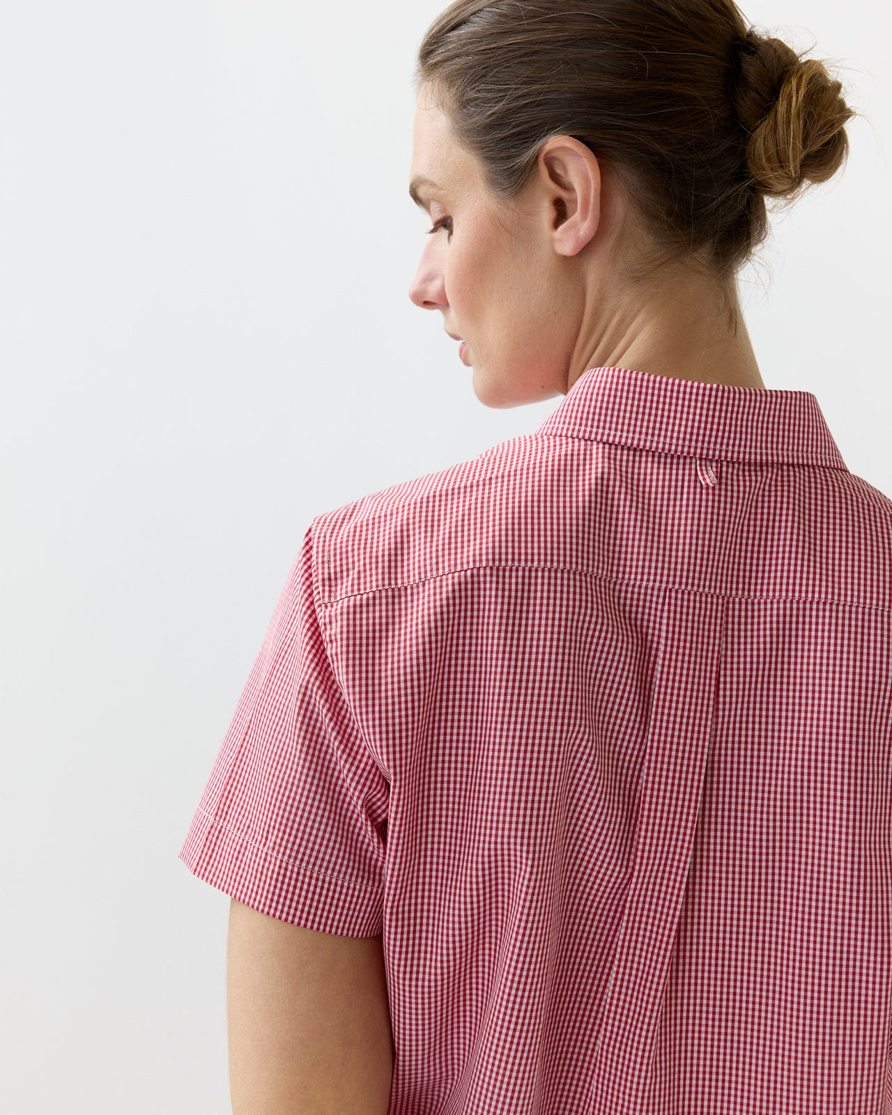 Scout Shirt in Red Mini Gingham Poplin