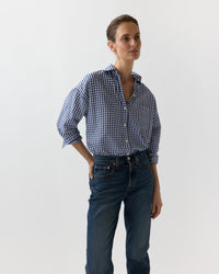 Weekender Shirt in Navy Gingham Cotolino