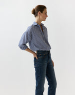 Load image into Gallery viewer, Weekender Shirt in Navy Gingham Cotolino
