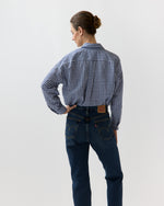 Load image into Gallery viewer, Weekender Shirt in Navy Gingham Cotolino
