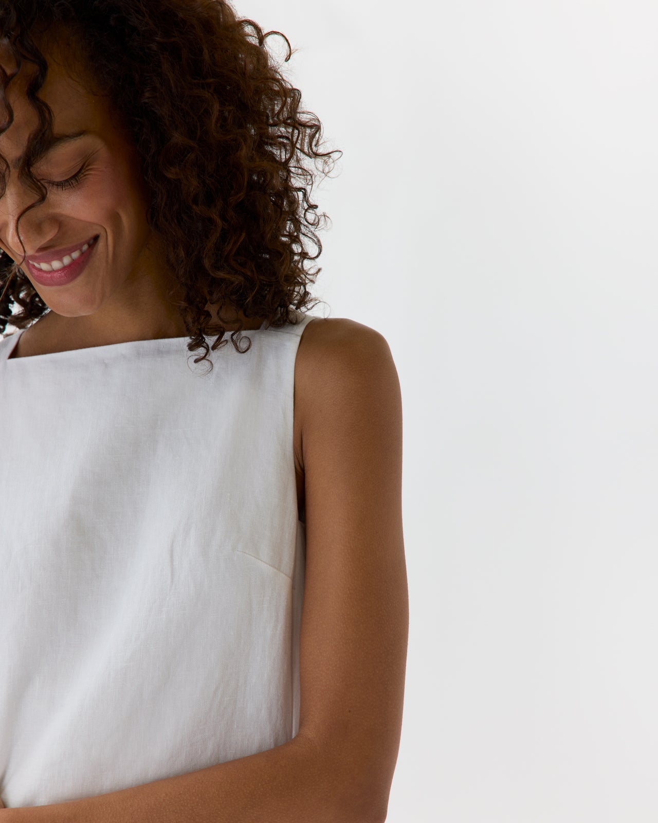 Lise Maxi Dress in White Linen