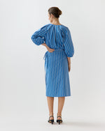 Load image into Gallery viewer, Morgan Skirt in Blue/White Variegated Stripe Poplin
