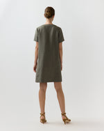 Load image into Gallery viewer, Marta Dress in Olive Linen Hopsack
