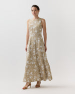 Load image into Gallery viewer, Rosalie Dress in Oatmeal Embroidered Linen
