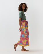 Load image into Gallery viewer, Mathilde Maxi Skirt in Multi Divali Patch Rustic Poplin
