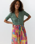 Load image into Gallery viewer, Mathilde Maxi Skirt in Multi Divali Patch Rustic Poplin
