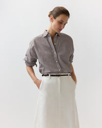 Weekender Shirt in Chocolate Graph Check Cotolino