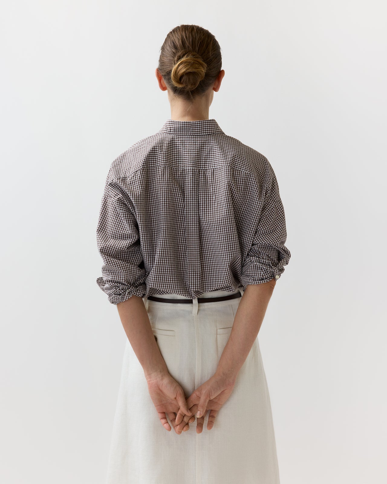 Weekender Shirt in Chocolate Graph Check Cotolino