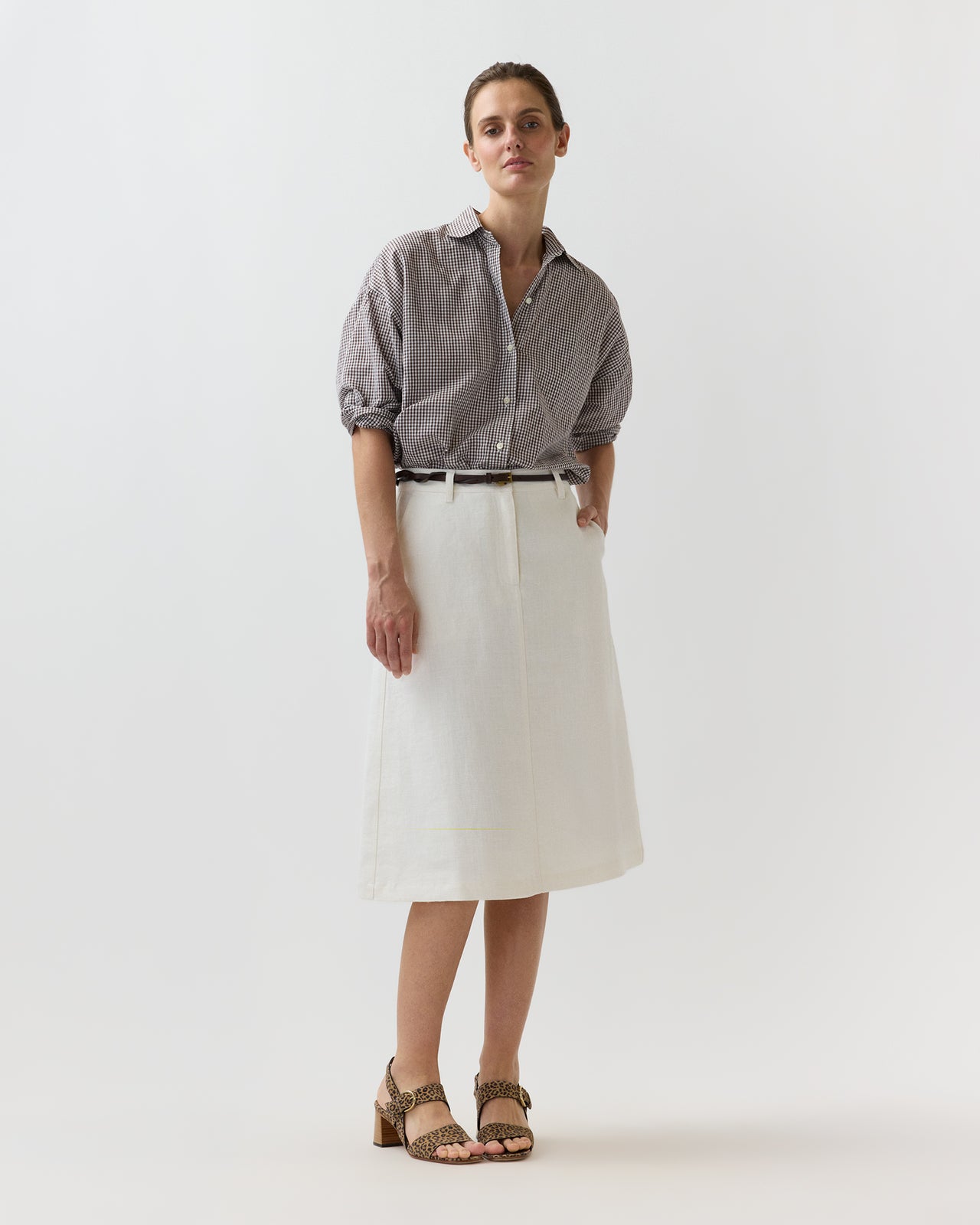 Weekender Shirt in Chocolate Graph Check Cotolino
