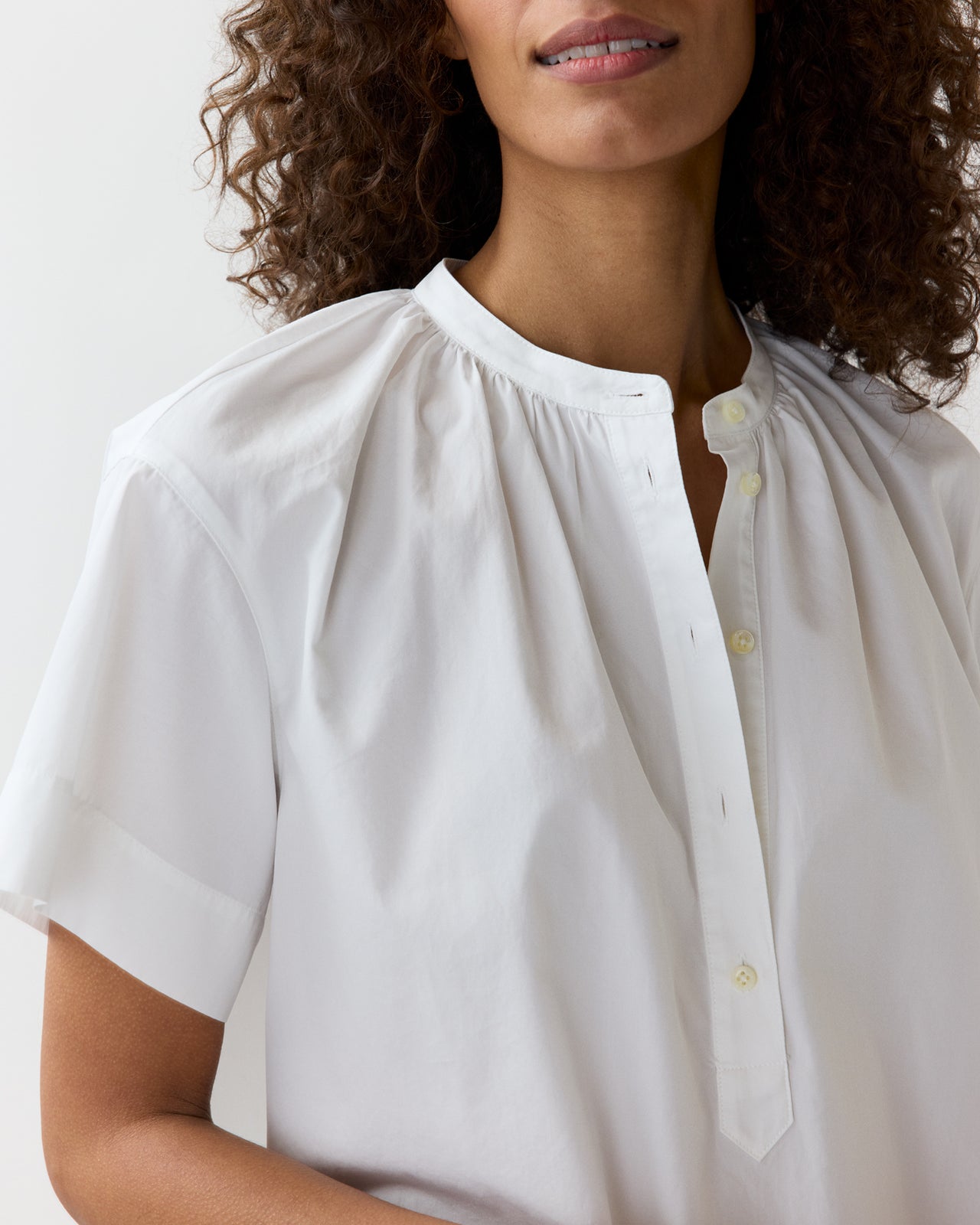 Estee Top in White Poplin