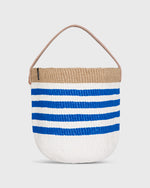 Load image into Gallery viewer, Small Kiondo Basket in Thin Blue Stripes
