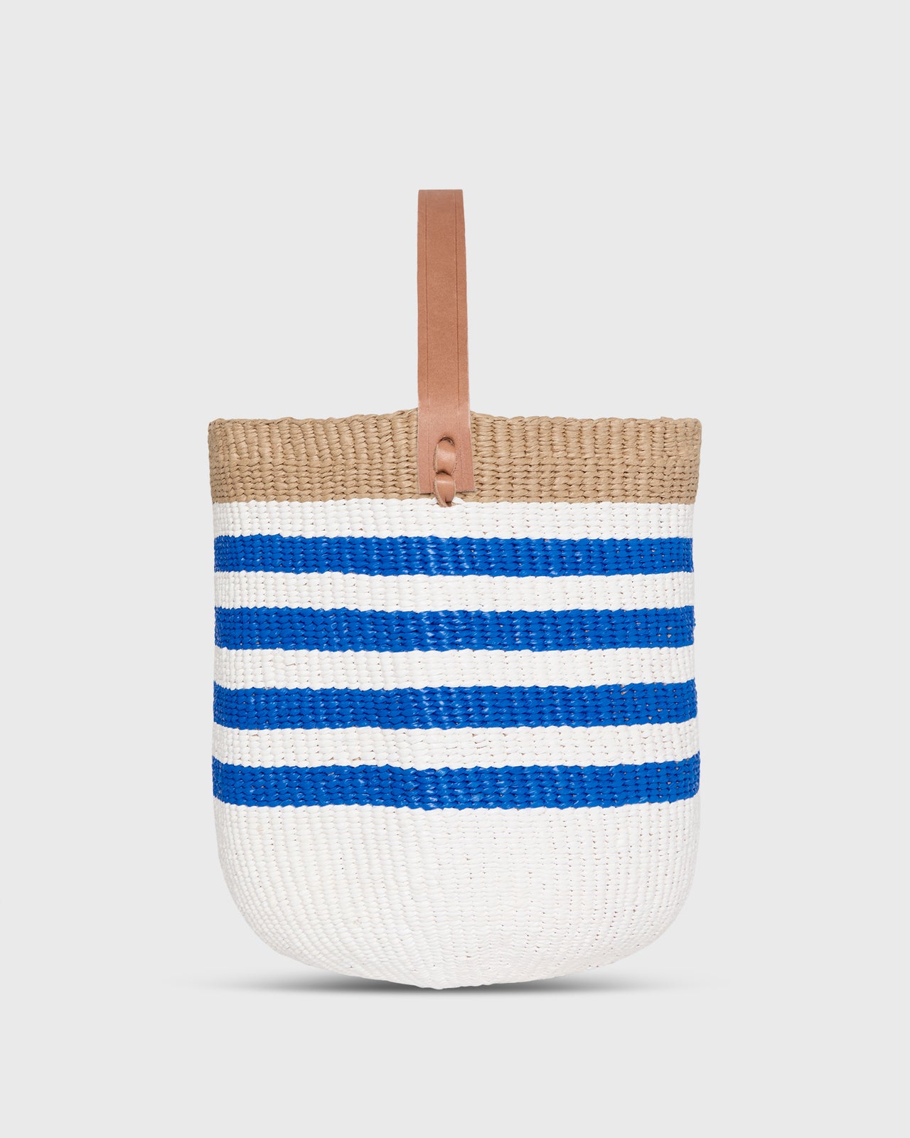 Small Kiondo Basket in Thin Blue Stripes