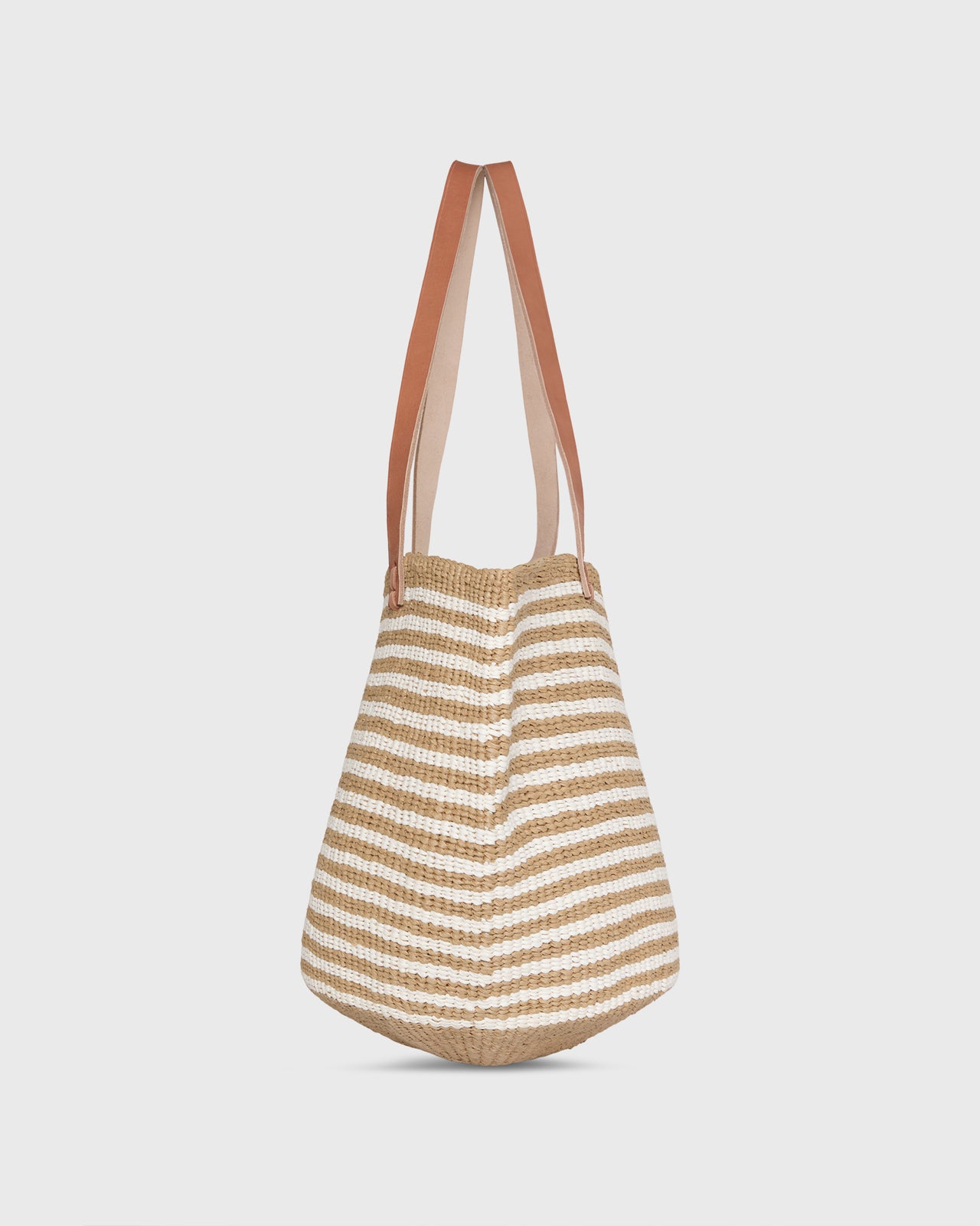 Kiondo Shopper Basket in Thin Brown Stripes
