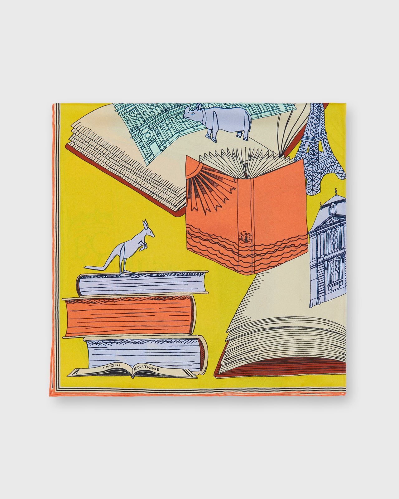 Museum Square Scarf in Yellow Silk